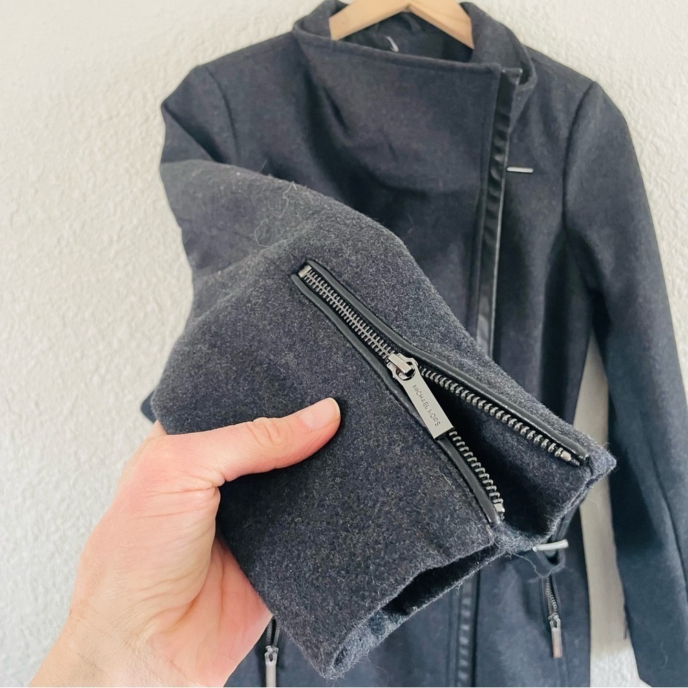 Michael Kors Dark Grey Wool Side Zip Coat - image 8